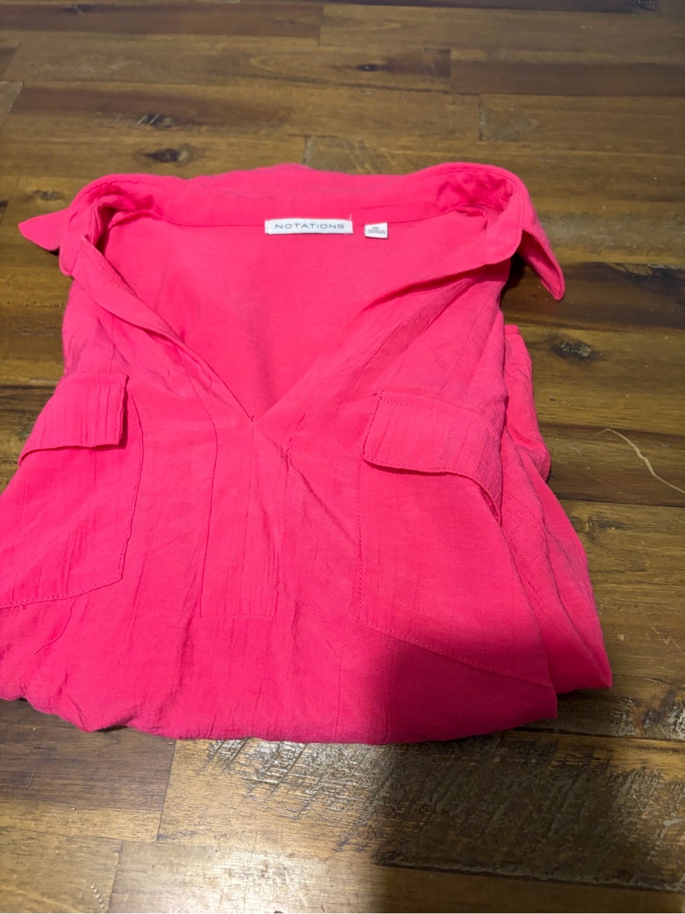 Notations Hot Pink V-Neck Utility Tunic